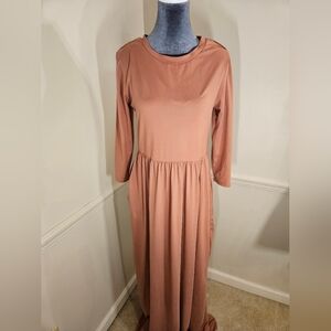Reborn J Dusty Rose Long Sleeve Dress